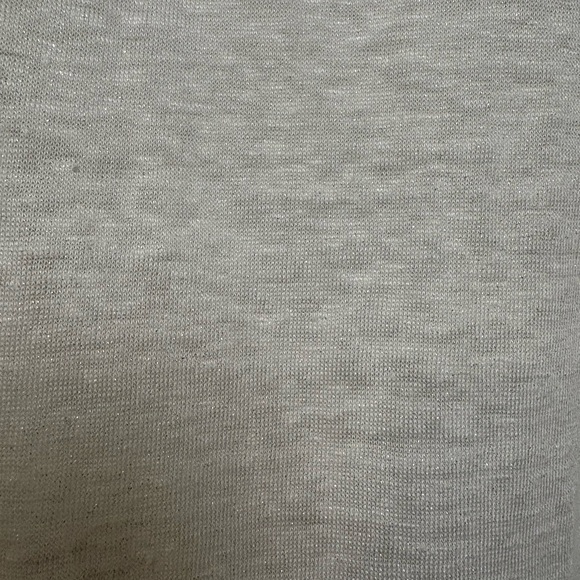 WHBM White Linen 3/4 Sleeve with Sheer Stripe. Subtle Shimmer Throughout. Size M - Picture 4 of 14